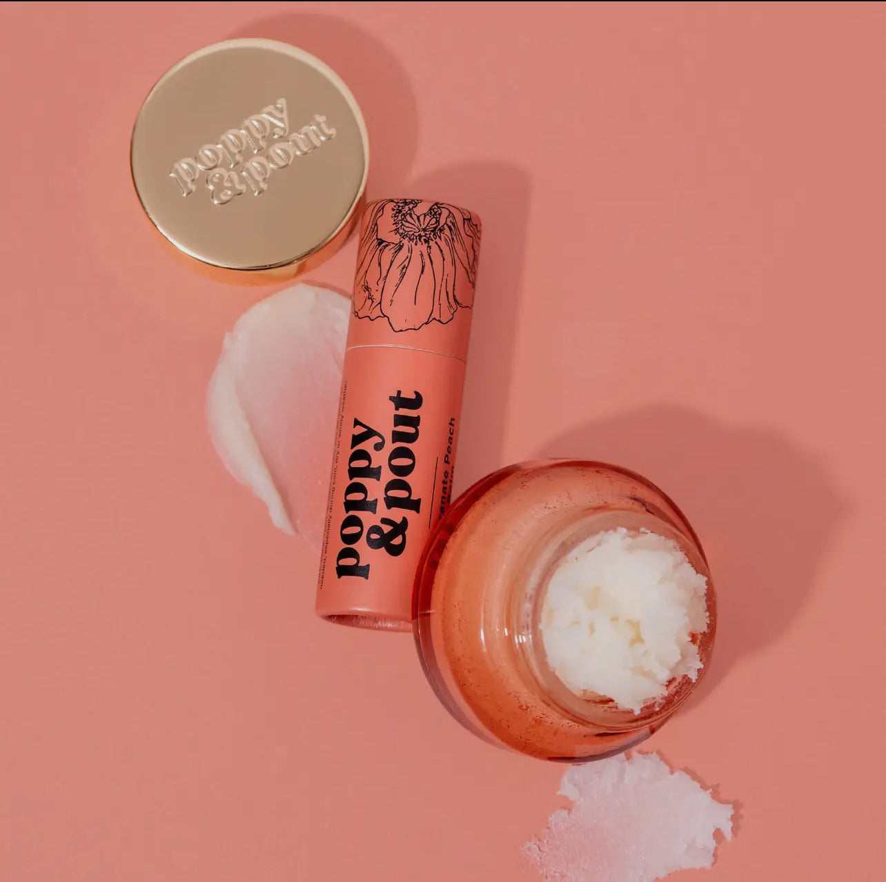 Poppy & Pout Lip Care duo, Pomegranate Peach